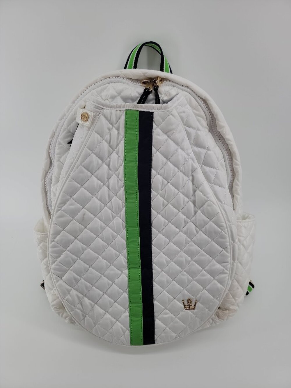 Oliver Thomas 24+7 White Quilted Tennis Backpack Racquet Bag